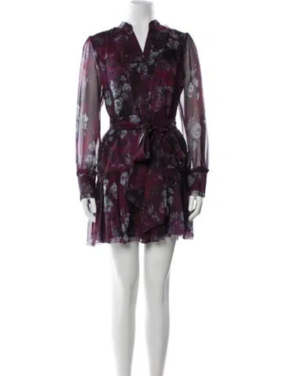 Pre-owned Marchesa Notte Printed Mini Dress W/ Tags In Multi
