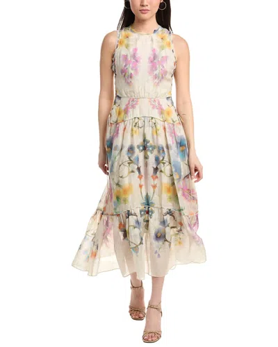 Marchesa Notte Ramie Sleeveless Maxi Dress In Multi
