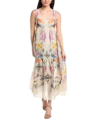 Marchesa Notte Ramie Sleeveless Maxi Dress In Multi