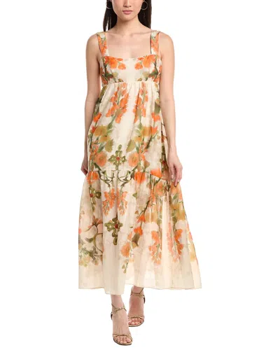 Marchesa Notte Ramie Sleeveless Maxi Dress In Neutral