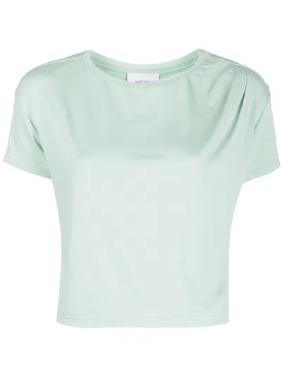 Marchesa Notte Round Neck Cropped T-shirt In Grün