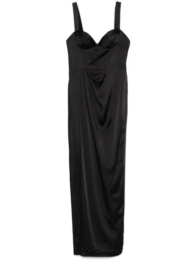 Marchesa Notte Satin Bustier Gown In Schwarz