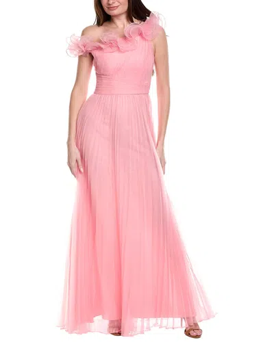 Marchesa Notte Scuplted Wave A-line Dress In Multi