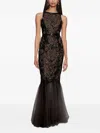 Marchesa Notte Sequin-embellished Gown In Black