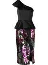 Marchesa Notte Sequin-embellishment Dress In Black