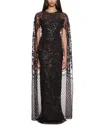 MARCHESA NOTTE MARCHESA NOTTE SEQUIN LATTICE COLUMN GOWN