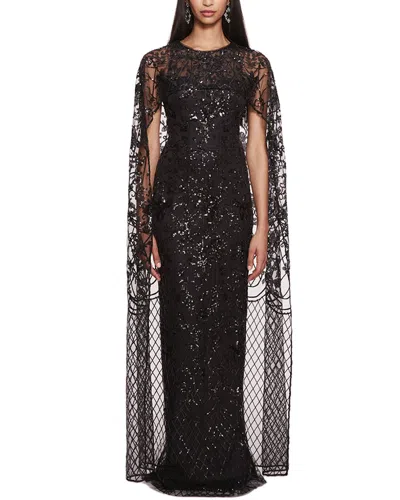 Marchesa Notte Sequin Lattice Column Gown
