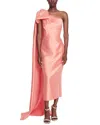 Marchesa Notte One-shoulder Mikado Midi Dress