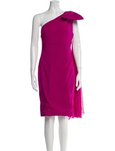Pre-owned Marchesa Notte Silk Knee-length Dress In Pink
