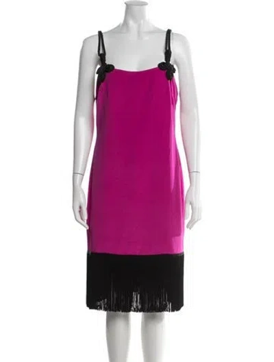 Pre-owned Marchesa Notte Silk Knee-length Dress In Pink