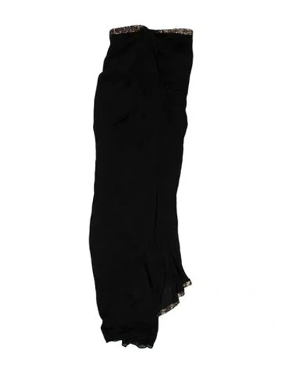 Pre-owned Marchesa Notte Silk Long Dress In Black