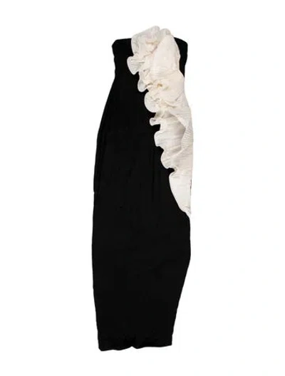 Pre-owned Marchesa Notte Silk Long Dress W/ Tags In Black