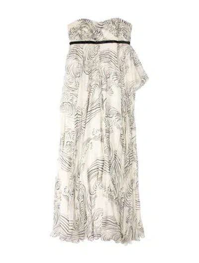 Pre-owned Marchesa Notte Silk Long Dress In White