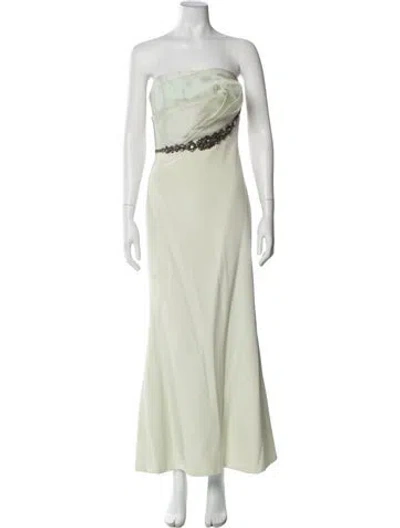 Pre-owned Marchesa Notte Silk Midi Length Dress In Blue