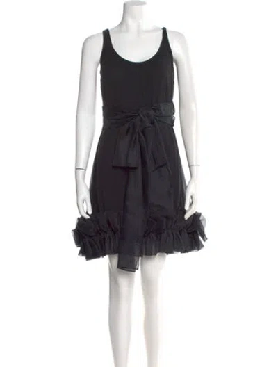 Pre-owned Marchesa Notte Silk Mini Dress In Black