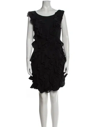 Pre-owned Marchesa Notte Silk Mini Dress In Black