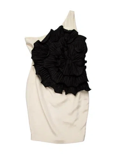 Pre-owned Marchesa Notte Silk Mini Dress In Black