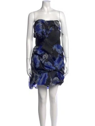 Pre-owned Marchesa Notte Silk Mini Dress In Black