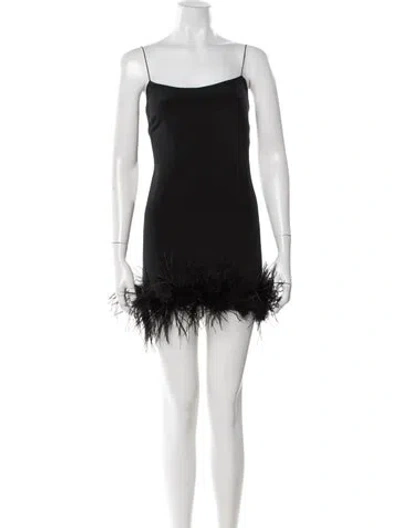 Pre-owned Marchesa Notte Silk Mini Dress In Black