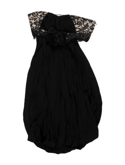 Pre-owned Marchesa Notte Silk Mini Dress In Black