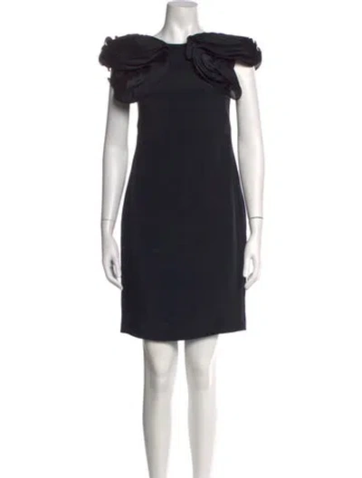 Pre-owned Marchesa Notte Silk Mini Dress In Black