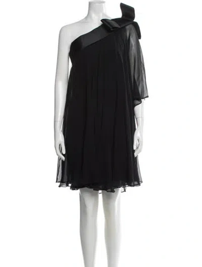 Pre-owned Marchesa Notte Silk Mini Dress In Gray