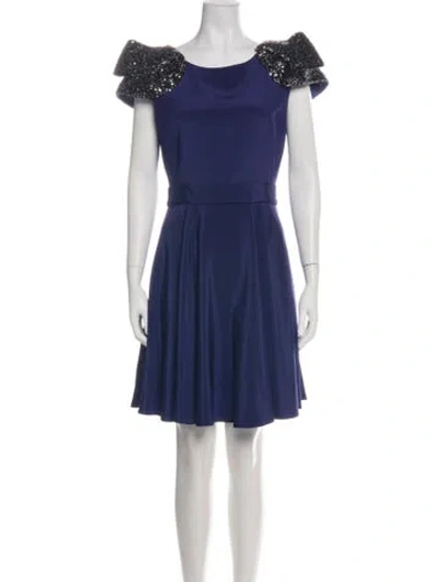 Pre-owned Marchesa Notte Silk Mini Dress In Green