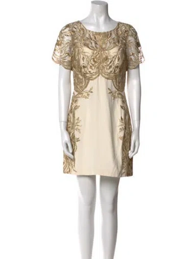 Pre-owned Marchesa Notte Silk Mini Dress In Multi