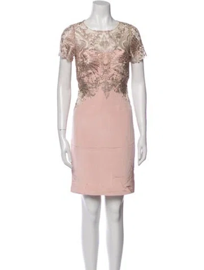 Pre-owned Marchesa Notte Silk Mini Dress In Pink