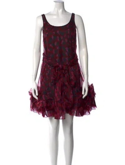 Pre-owned Marchesa Notte Silk Mini Dress In Pink