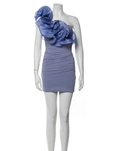 Pre-owned Marchesa Notte Silk Mini Dress In Purple