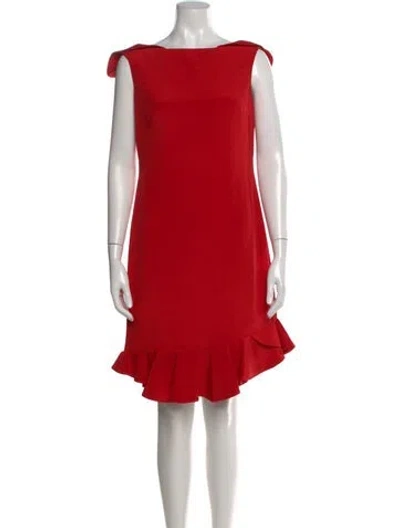 Pre-owned Marchesa Notte Silk Mini Dress In Red