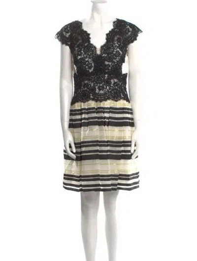 Pre-owned Marchesa Notte Silk Mini Dress W/ Tags In Black