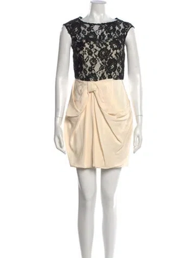 Pre-owned Marchesa Notte Silk Mini Dress In White