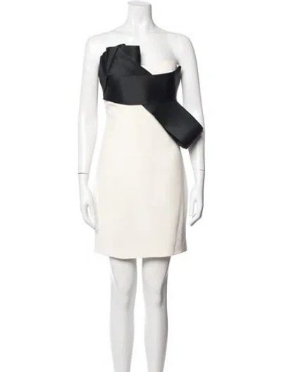 Pre-owned Marchesa Notte Silk Mini Dress In White