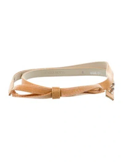 Pre-owned Marchesa Notte Skinny Leather Belt Kit In Neutral