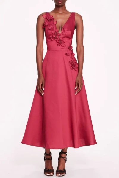 Marchesa Notte Sleeveless Floral Midi Dress In Multi