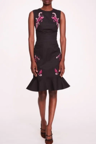Marchesa Notte Sleeveless Flounced Dress In Multi
