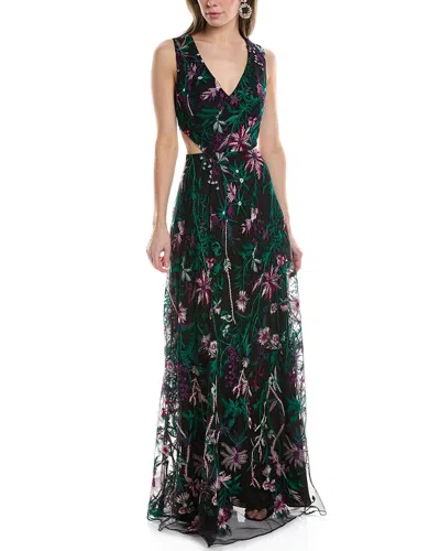 Marchesa Notte Sleeveless Gown In Black