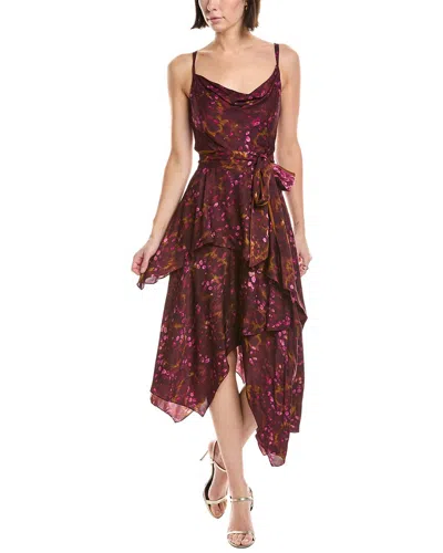 Marchesa Notte Sleeveless Handkerchief Midi Dress In Multi