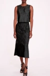 MARCHESA NOTTE SLEEVELESS LACE PENCIL SKIRT DRESS