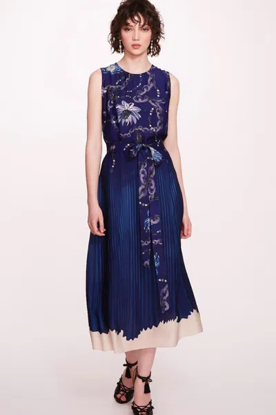 Marchesa Notte Sleeveless Printed Midi-dress In Multi