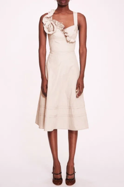Marchesa Notte Sleeveless Ruffle Midi Sundress In Multi