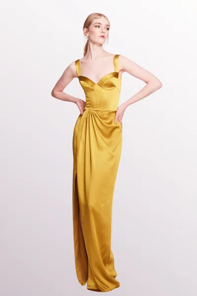 Marchesa Notte Sleeveless Satin Evening Dress In Multi