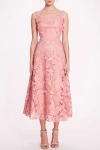 Marchesa Notte Lace-detailing Midi Dress In Multi