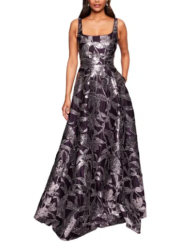 Marchesa Notte Lotus Sequin-embellished Gown In Purple