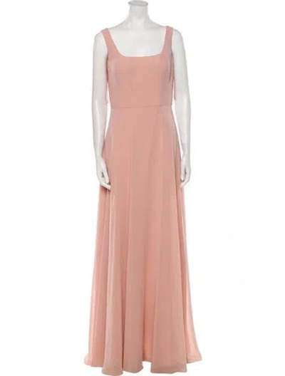 Pre-owned Marchesa Notte Square Neckline Long Dress In Pink