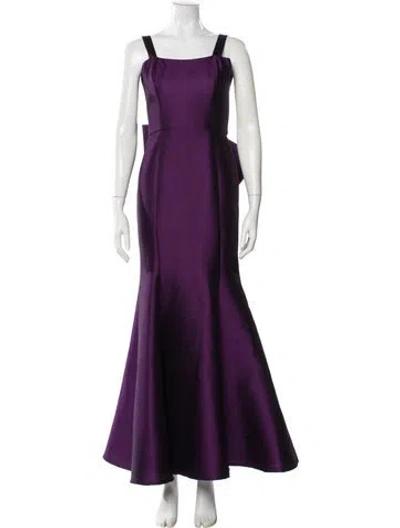 Pre-owned Marchesa Notte Square Neckline Long Dress In Purple