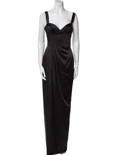 Pre-owned Marchesa Notte Square Neckline Long Dress W/ Tags In Black