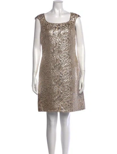 Pre-owned Marchesa Notte Square Neckline Mini Dress In Neutral